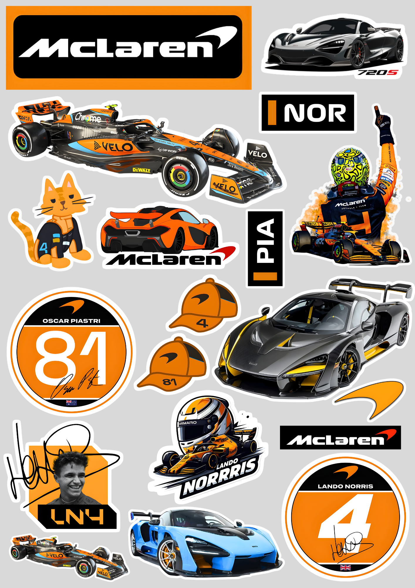 19 Stickers "MCLAREN F1" 