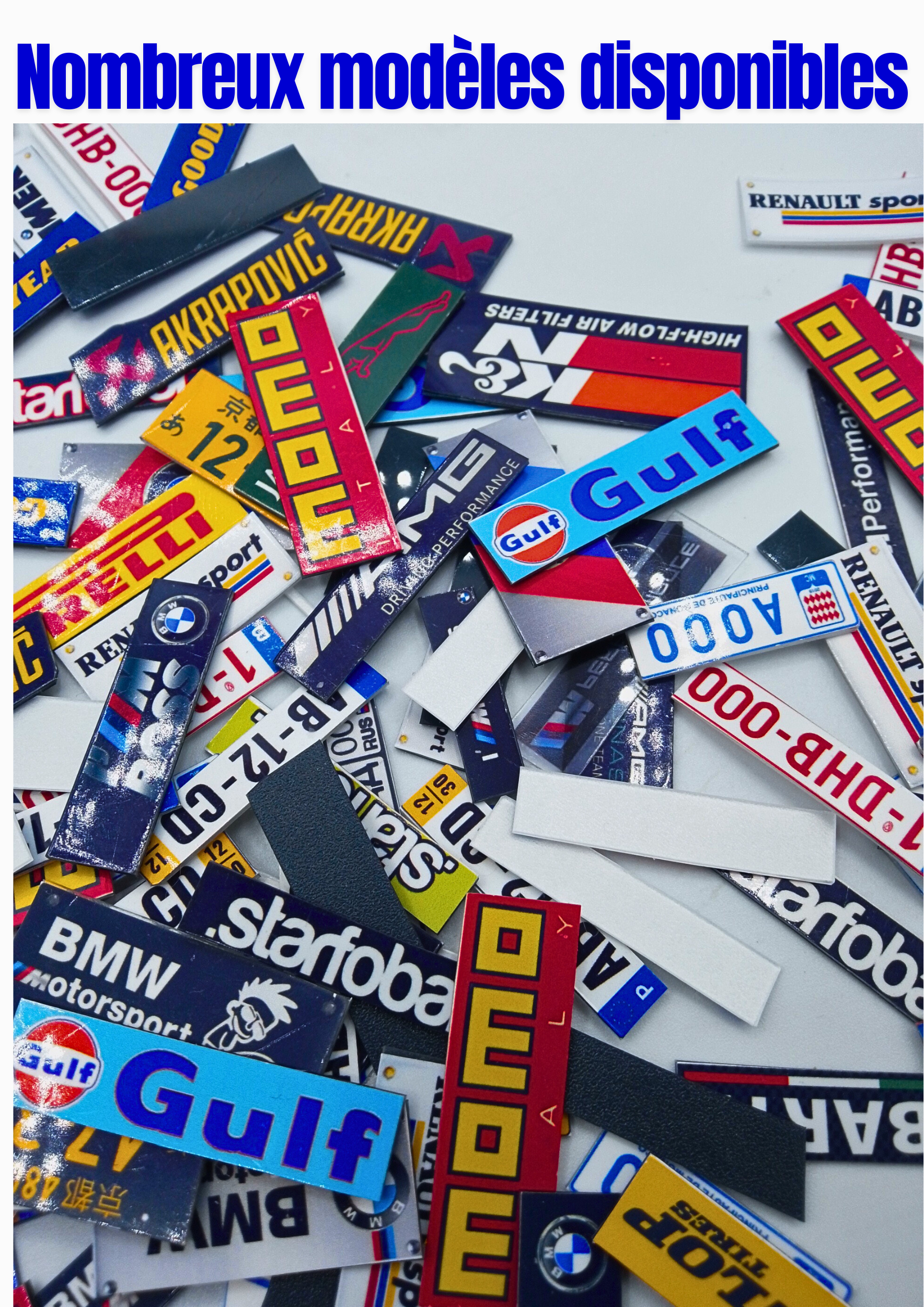 6X Plaques Immatriculation Déco Miniatures "BMW M POWER"