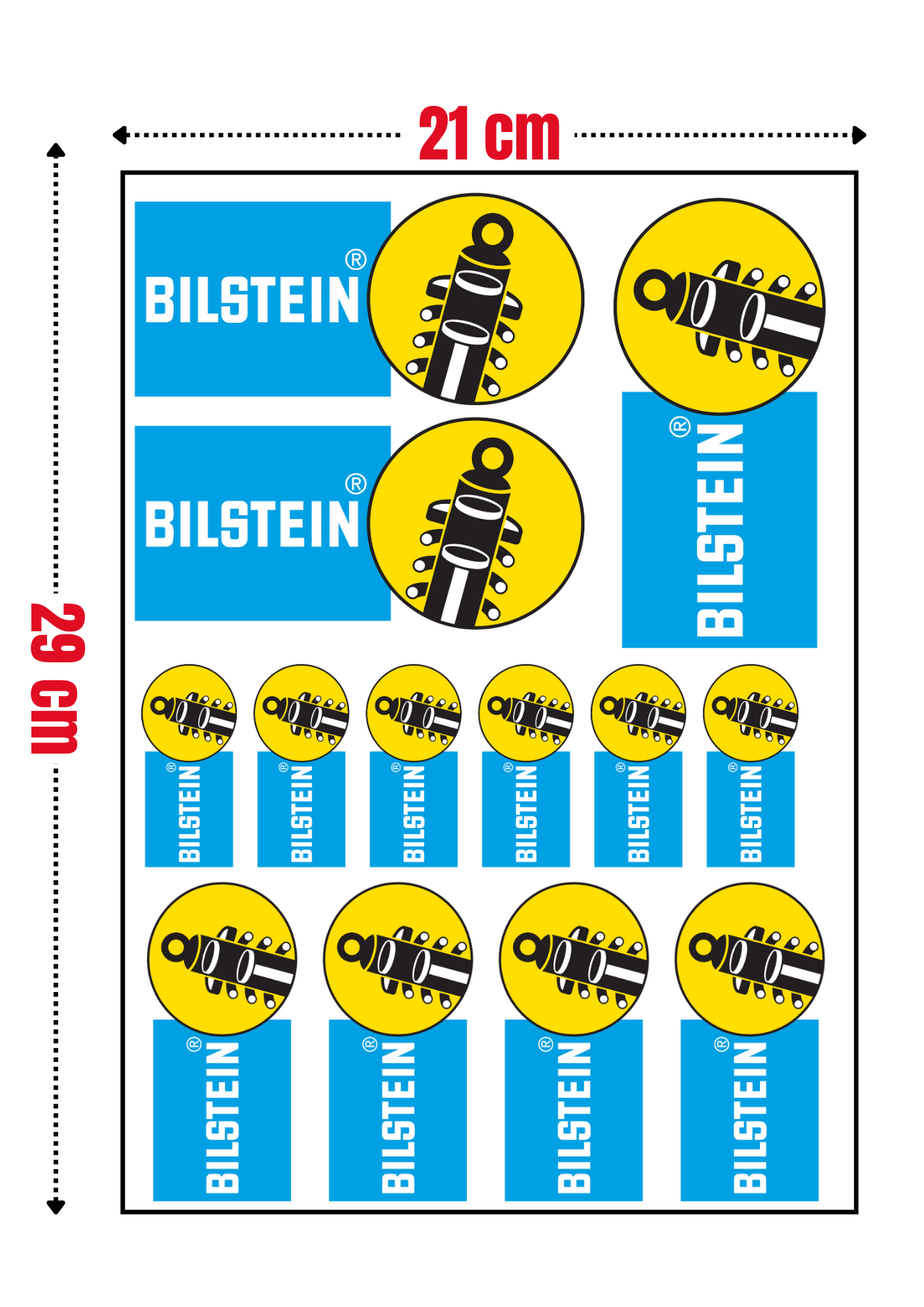 13 Stickers "BILSTEIN" vinyle waterproof