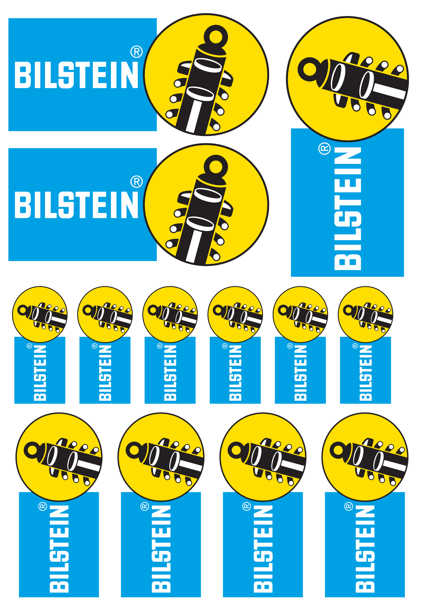 13 Stickers "BILSTEIN" vinyle waterproof