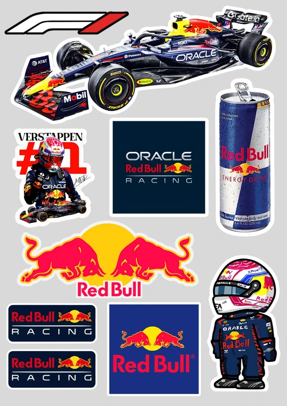 10 Stickers XXL "RED BULL F1"