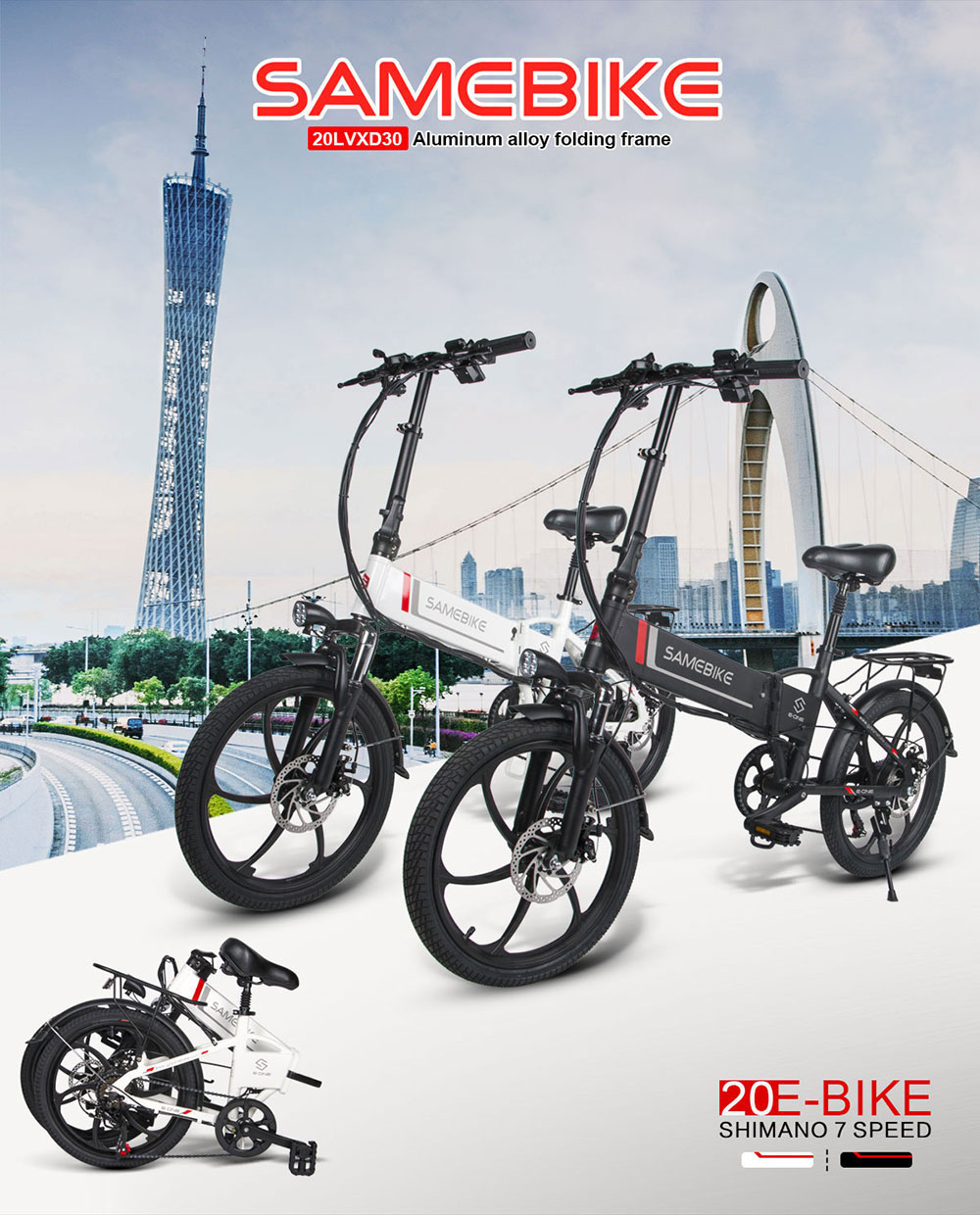 Samebike 20LVXD30: 350W Folding Power - 35 km/h Urban E-Bike