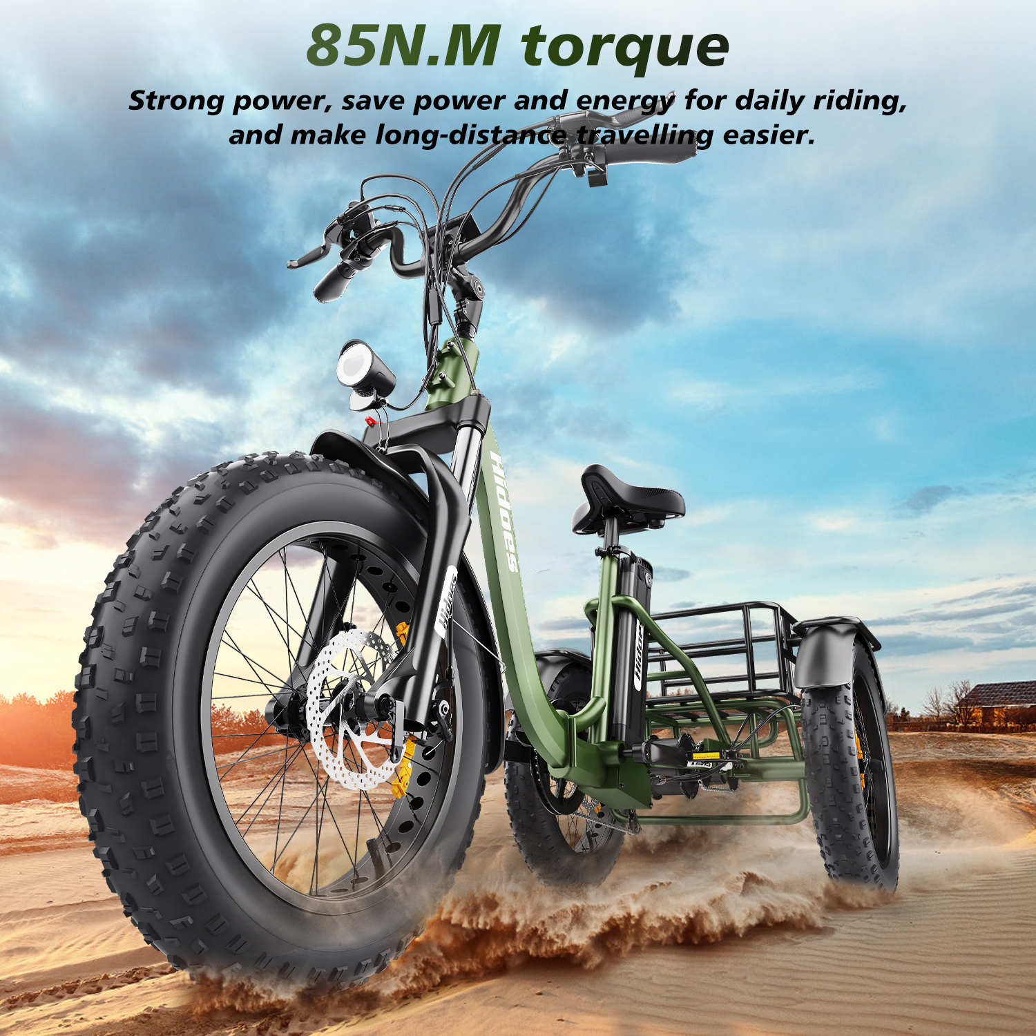 Hidoes ET1 Foldable Electric Tricycle - Stability Meets Adventure!