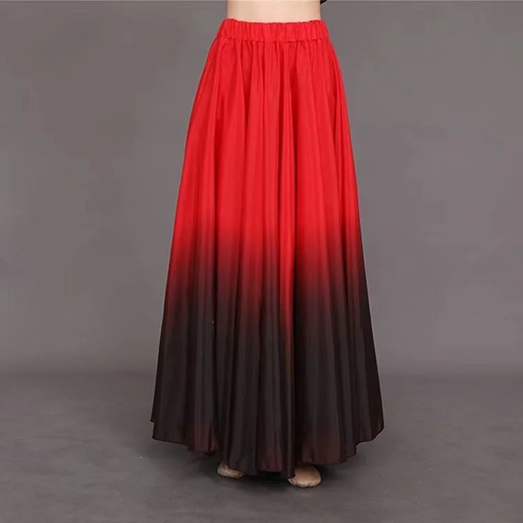 Falda de baile degradada  - Vestido de baile de Flamenco para mujer, faldas de actuación en escenario, disfraces de 360/540/720 grados, España