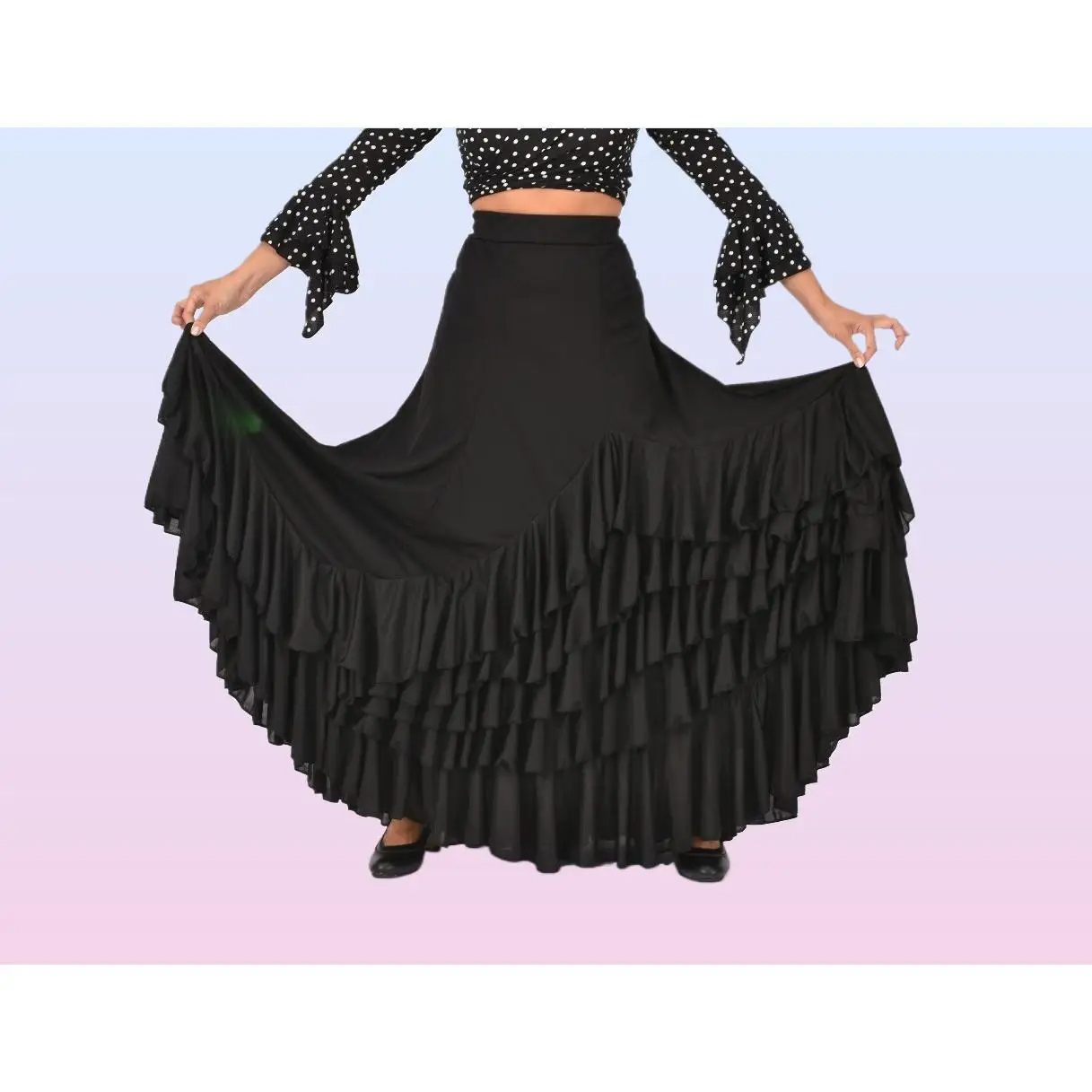 Falda Flamenca Negra