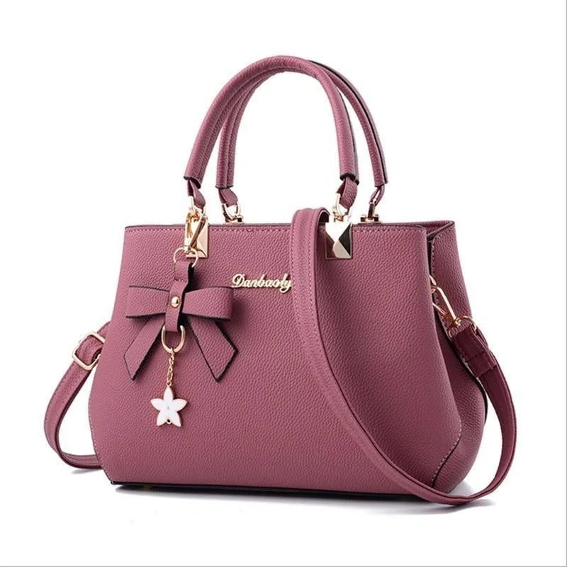 Yogodlns, elegantes bolsos de mensajero para mujer con colgante de flores, bolsos de oficina para mujer, bolso de mano de cuero puro para mujer, bolso de hombro tipo bandolera