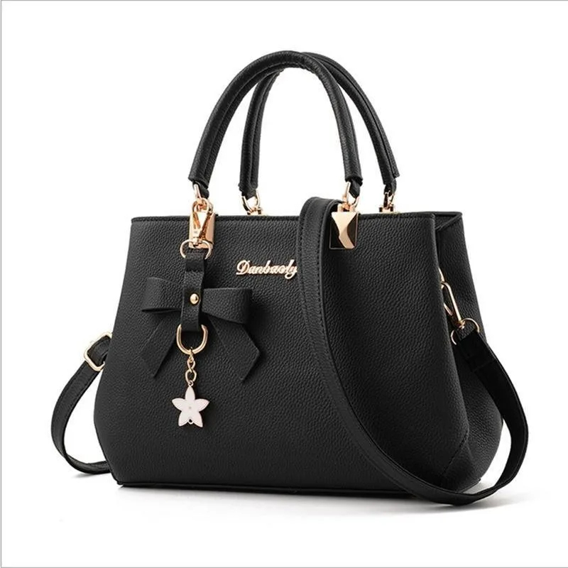 Yogodlns, elegantes bolsos de mensajero para mujer con colgante de flores, bolsos de oficina para mujer, bolso de mano de cuero puro para mujer, bolso de hombro tipo bandolera
