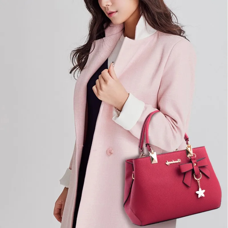 Yogodlns, elegantes bolsos de mensajero para mujer con colgante de flores, bolsos de oficina para mujer, bolso de mano de cuero puro para mujer, bolso de hombro tipo bandolera