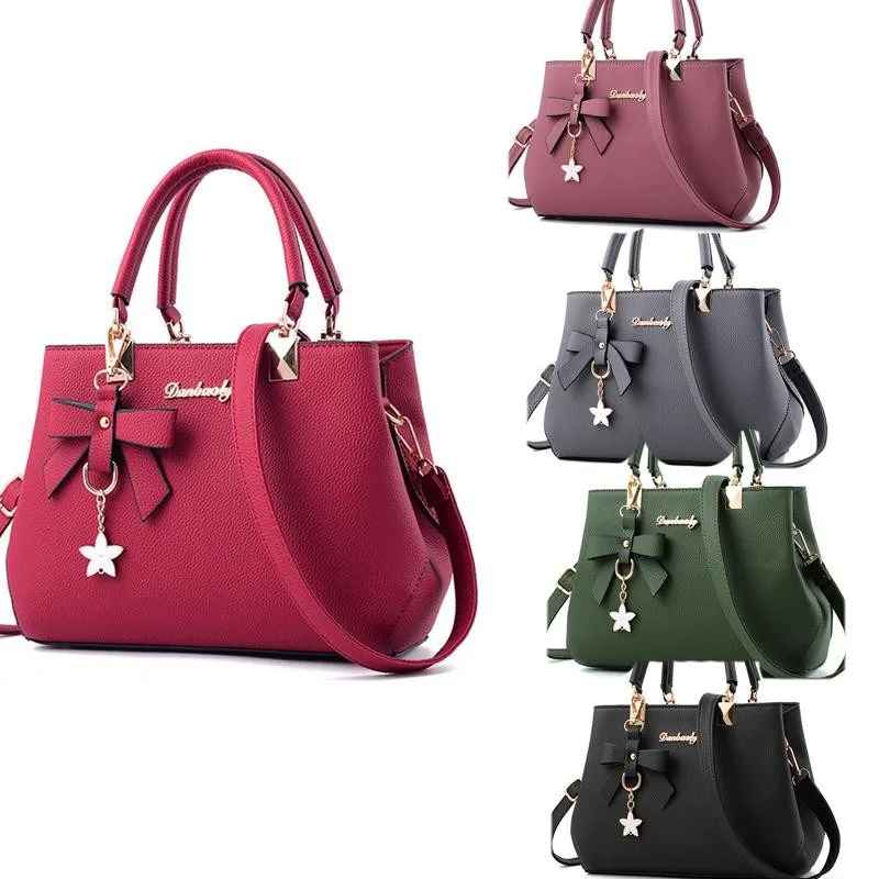 Yogodlns, elegantes bolsos de mensajero para mujer con colgante de flores, bolsos de oficina para mujer, bolso de mano de cuero puro para mujer, bolso de hombro tipo bandolera