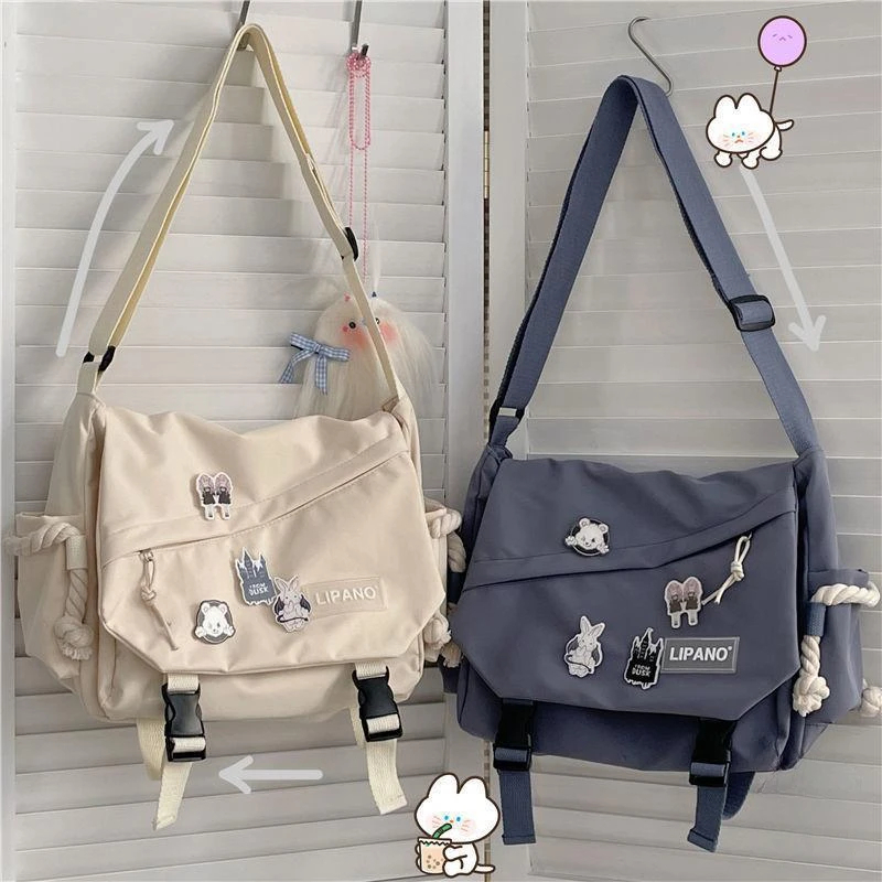 Bolso bandolera versátil de gran capacidad con un hombro de mano de nailon para mujer, bolso de cartero de viaje de trabajo Retro