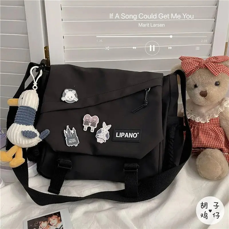 Bolso bandolera versátil de gran capacidad con un hombro de mano de nailon para mujer, bolso de cartero de viaje de trabajo Retro