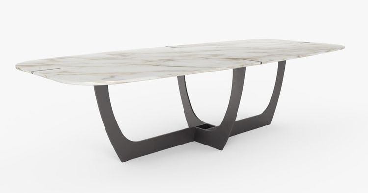 Contemporary Marble-Top Dining Table