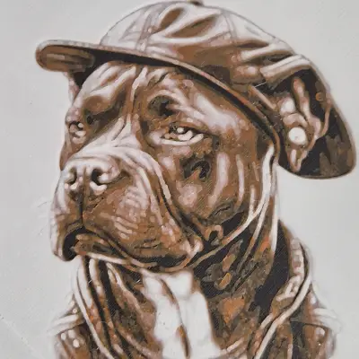 🖼️ Tableau en relief - Urban dog au béret