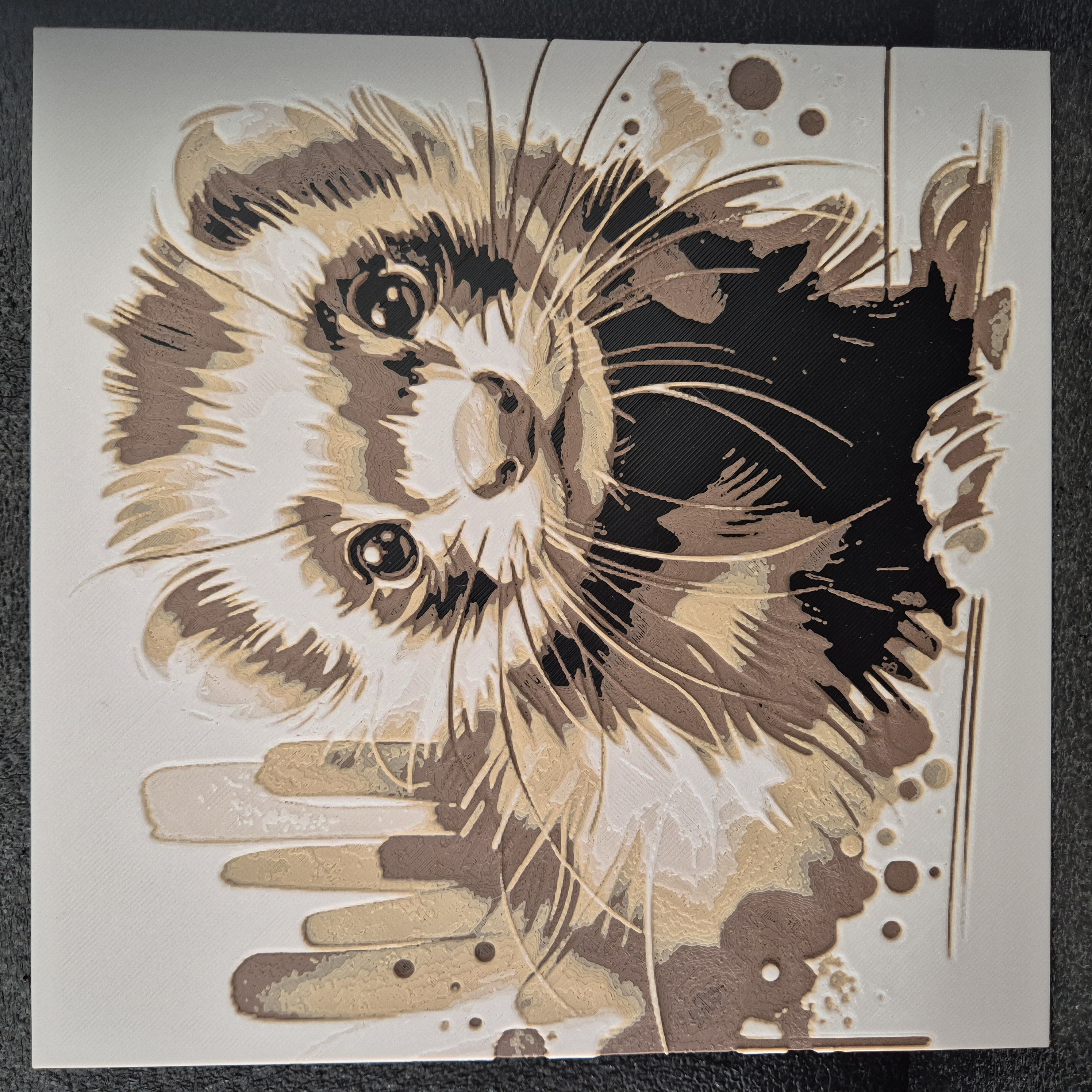 🖼️ Tableau en relief - Bébé Furet Curieux
