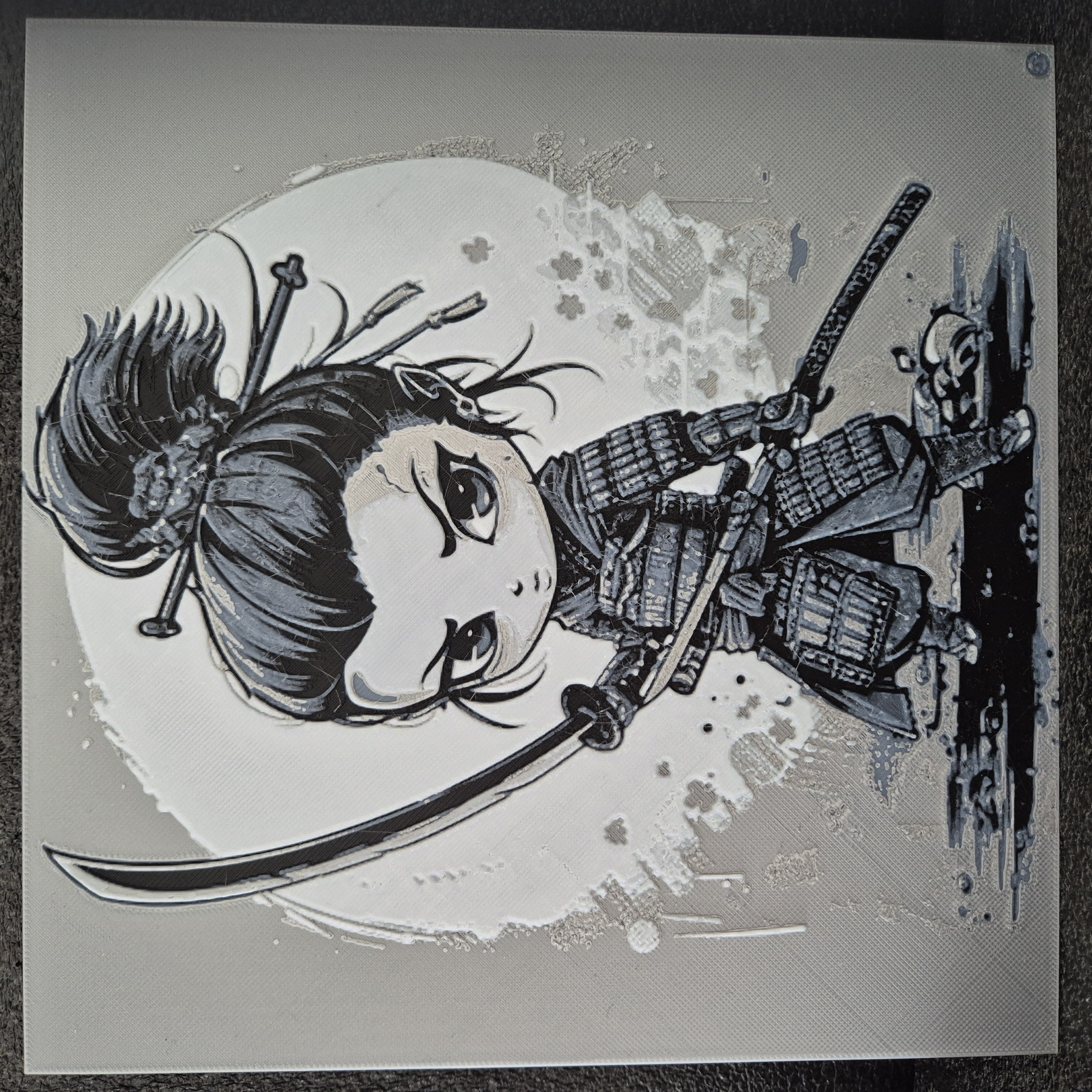🖼️ Tableau en relief - Samouraï Chibi