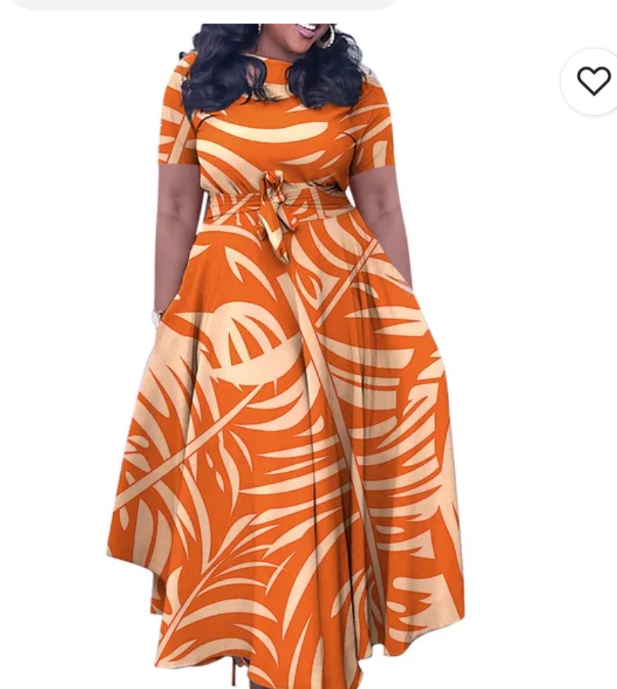 Robe Longue Imprimée Tropicale - Ceinture Nouée
