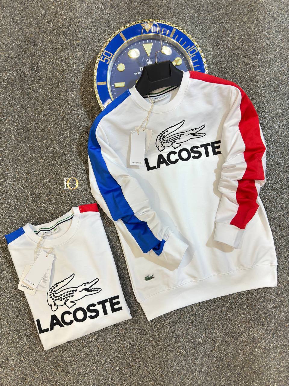  Ensemble Lacoste Vert et Blanc : Sweat-shirt et T-shirt Assortis