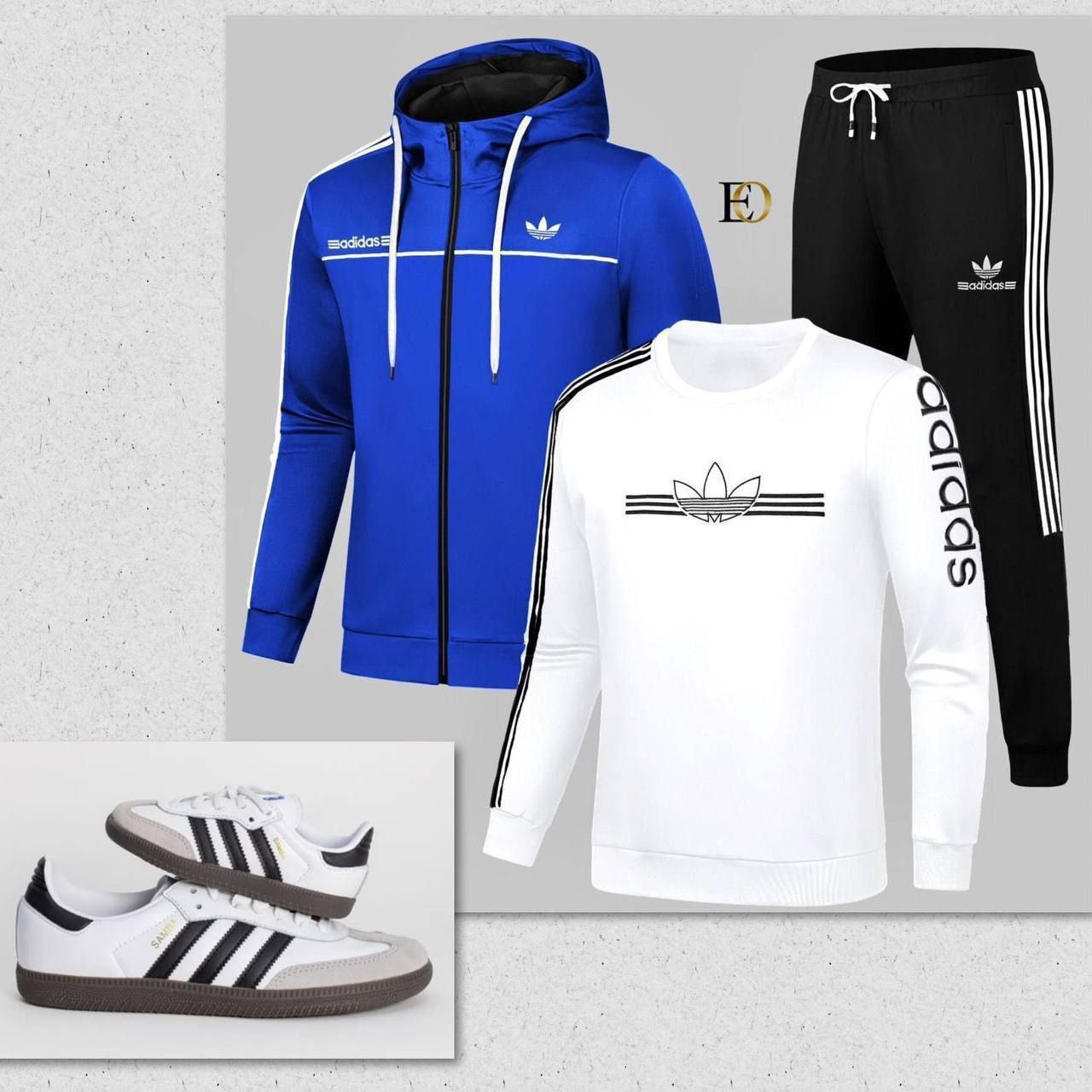 Ensemble de Survêtement Adidas Noir et Blanc avec Sweat-shirt Assorti