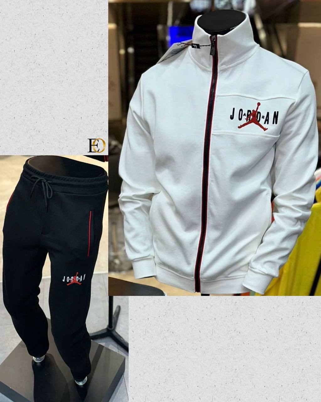 Ensemble de Survêtement Jordan Blanc Cassé : Veste et Pantalon Assortis