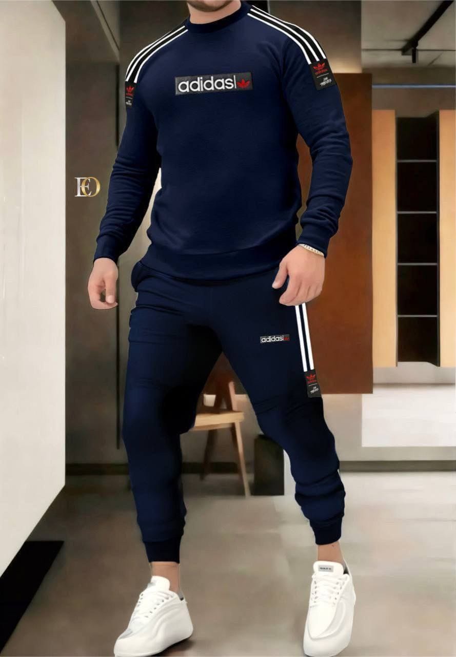  Ensemble Adidas Bleu Marine : Sweat-shirt et Pantalon de Jogging Assortis