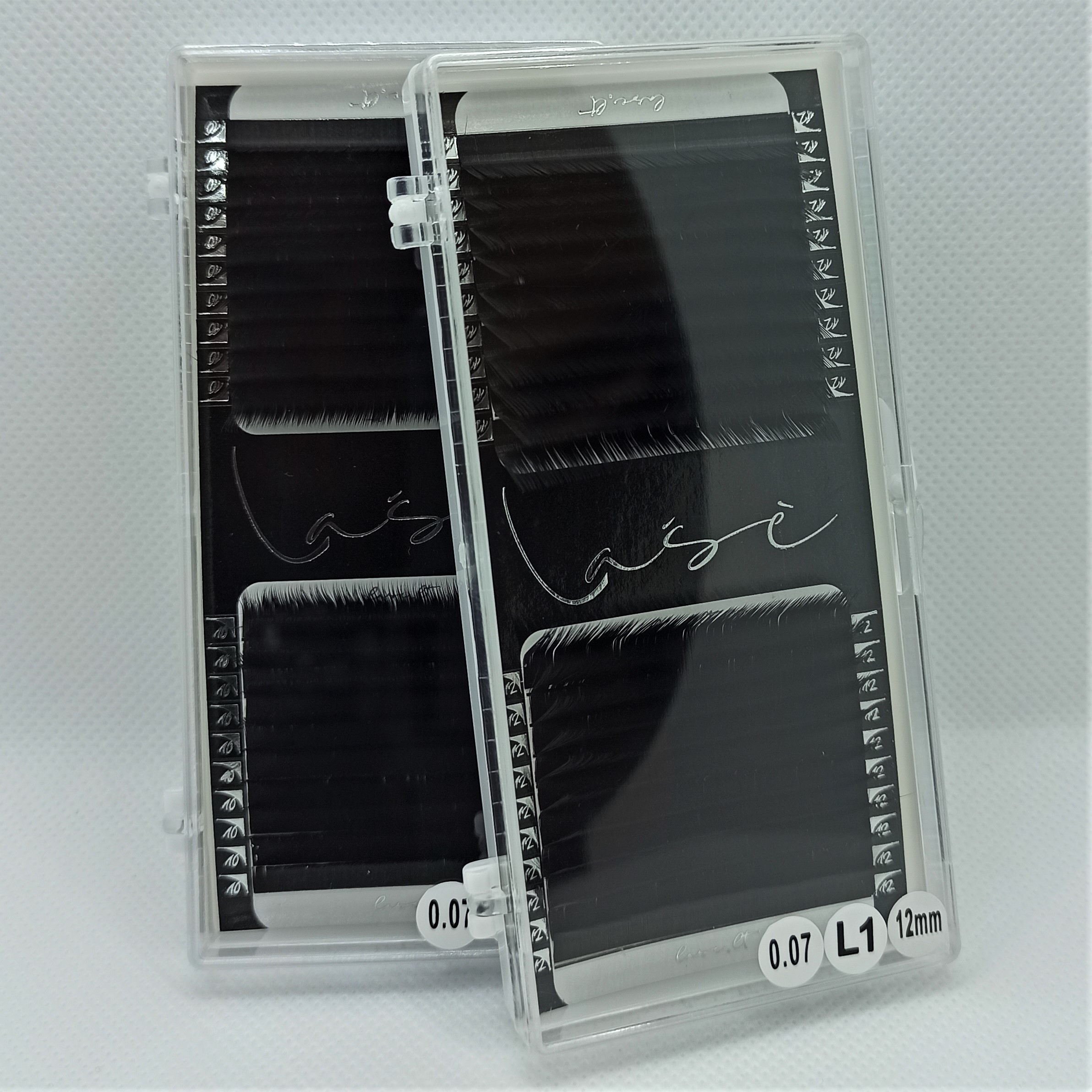 "Lašė" L linkio blakstienos, 0.07mm, juodos