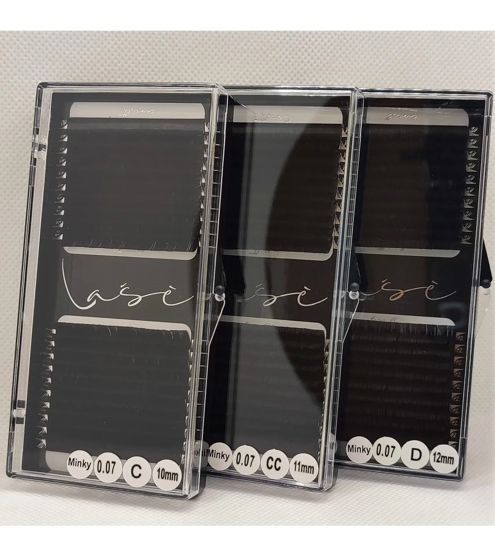 "Lašė" MINKY 0,07mm TAMSIAUSIOS volume blakstienos