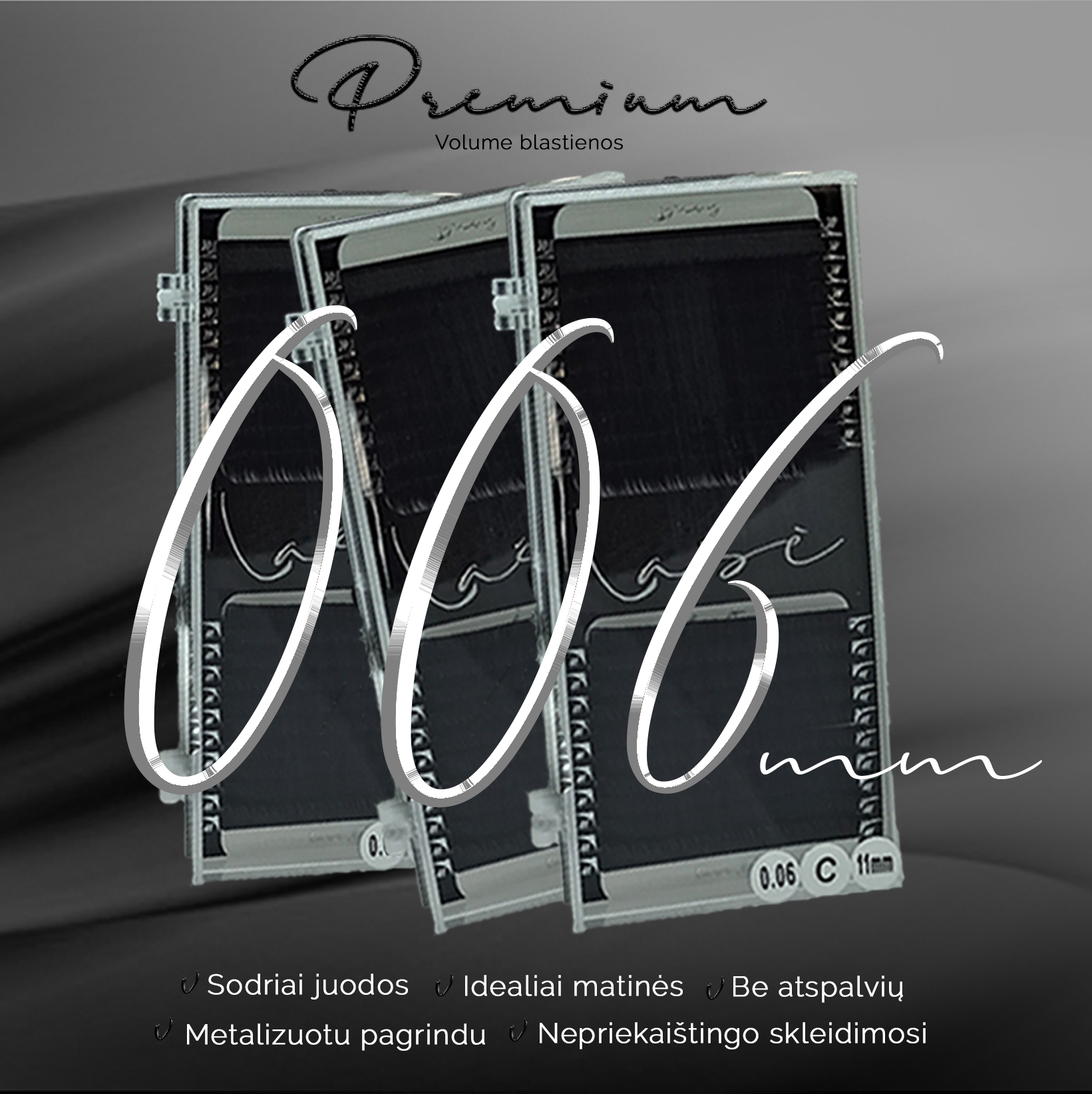 0,06mm "Lašė" Premium Volume blakstienos