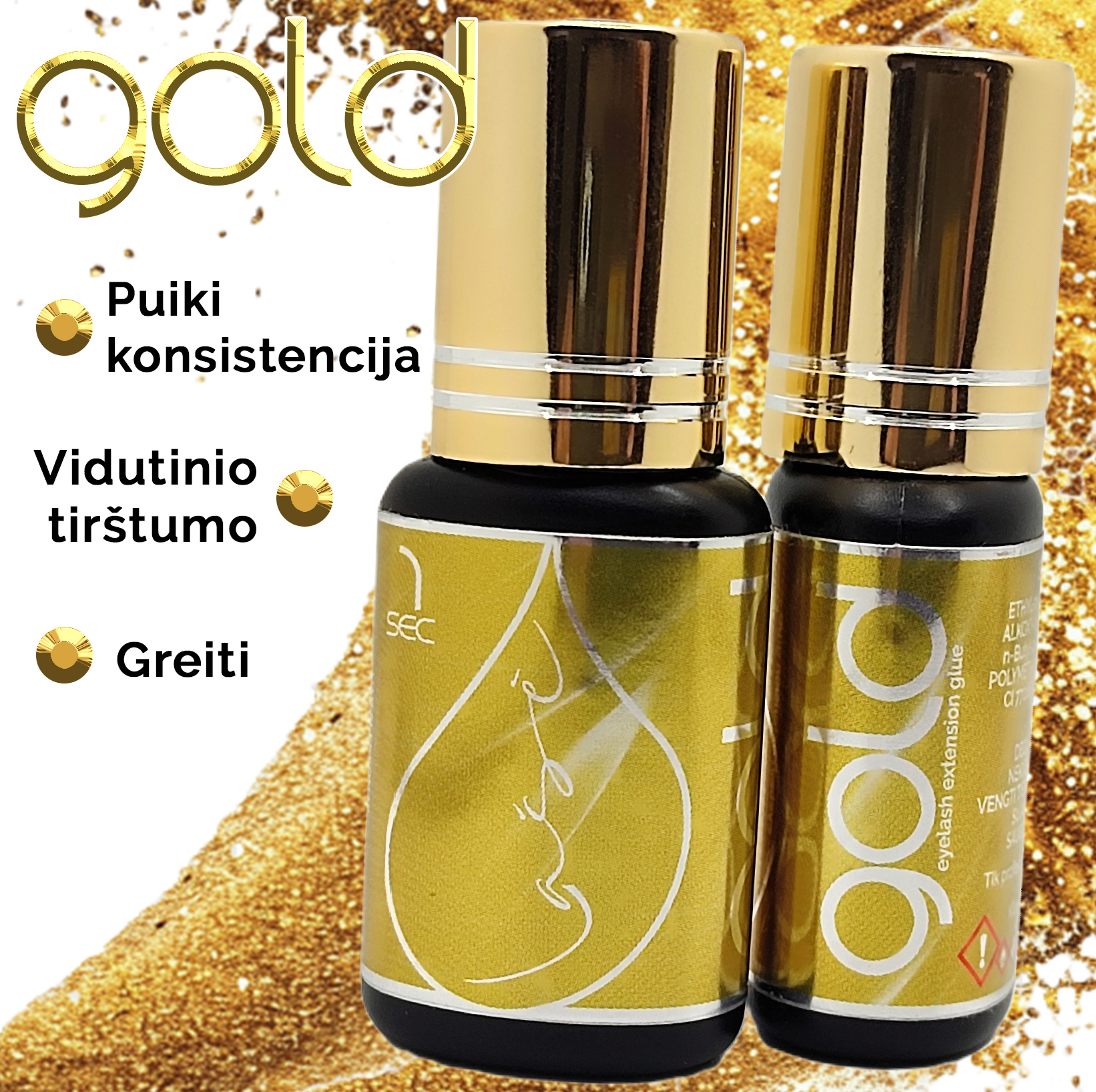 "Lašė" GOLD klijai (vidutinio tirštumo) 5ml. 1s