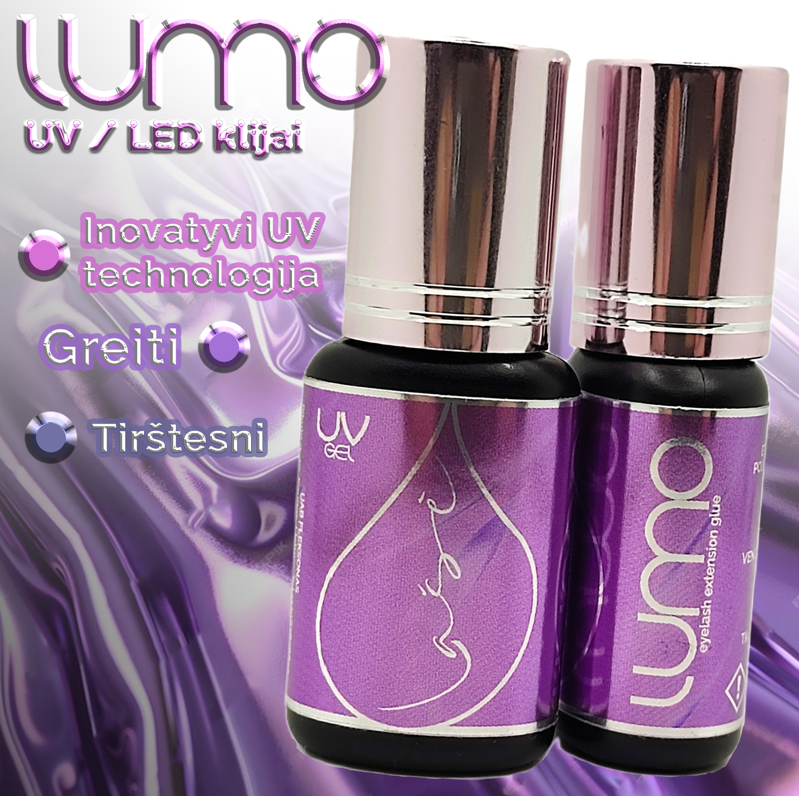 "Lašė" LUMO klijai UV/LED blakstienų priauginimui 5ml. 0,5-1sek