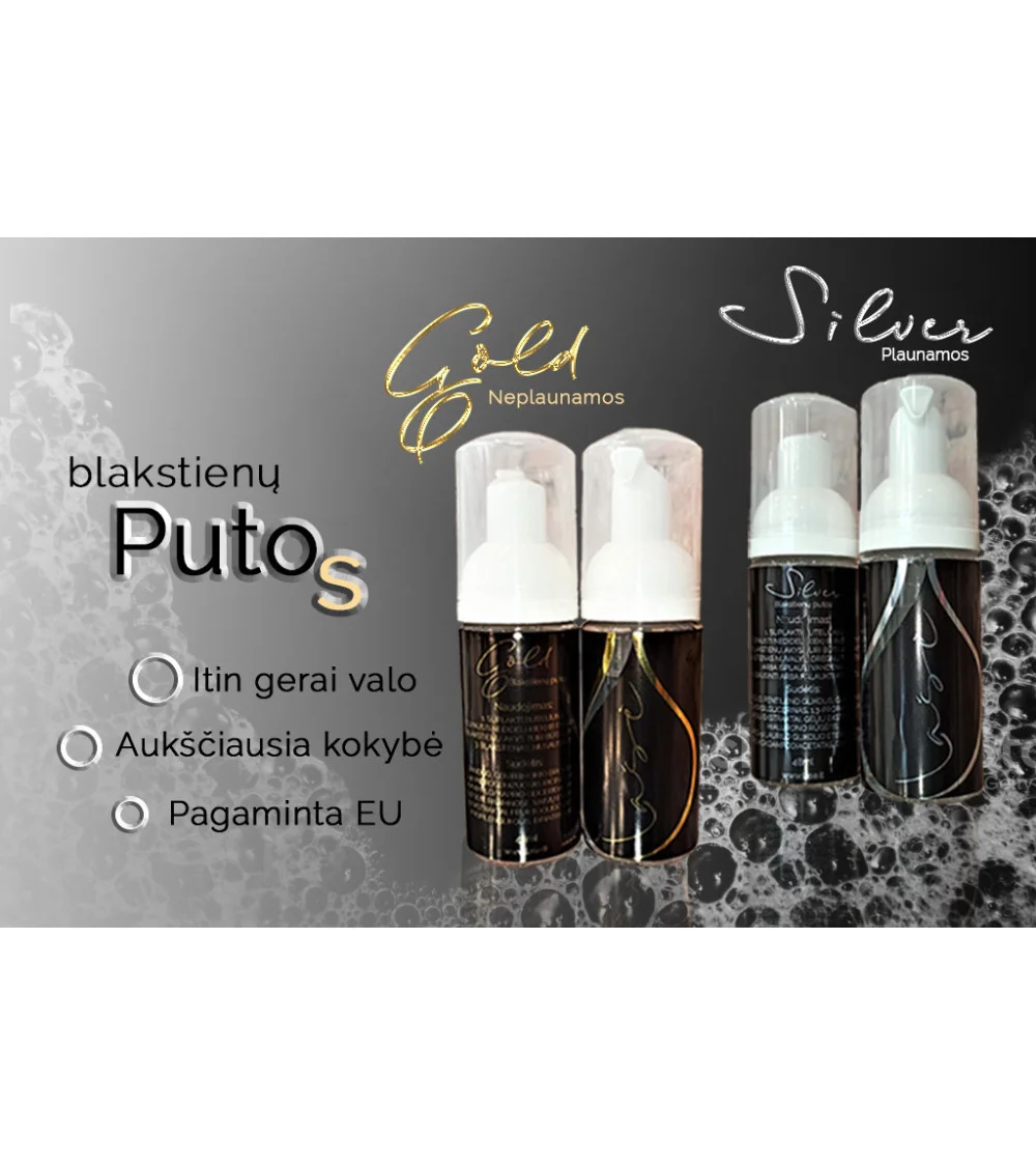 "Lašė" GOLD neplaunamos blakstienų putos, 48ml