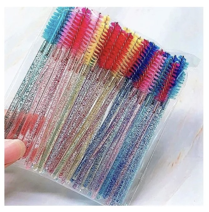 Šukutės blakstienoms, GLITTER įvairiaspalvis mix, 50vnt/pak