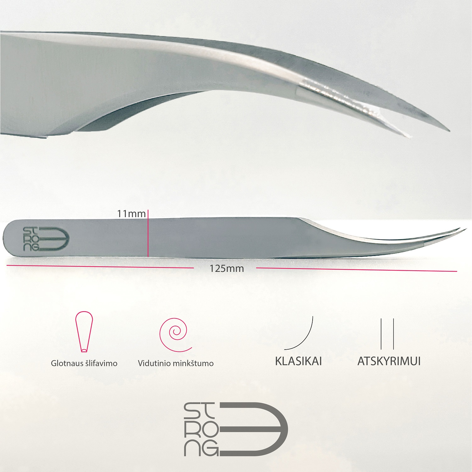 "Lašė" Strong 3 pincetas blakstienų atskyrimui