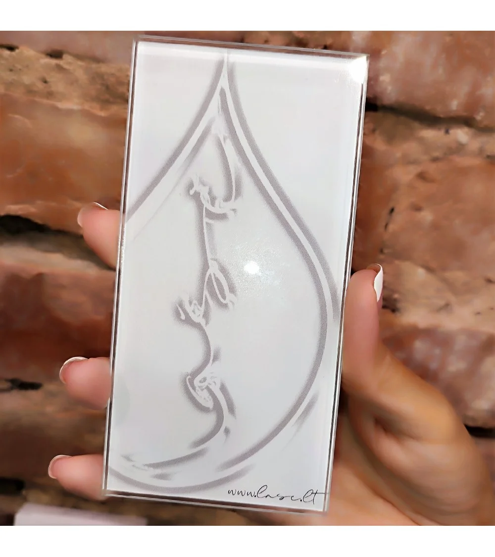 "Lašė" Didelė stiklinė paletė blakstienoms, 7x14cm