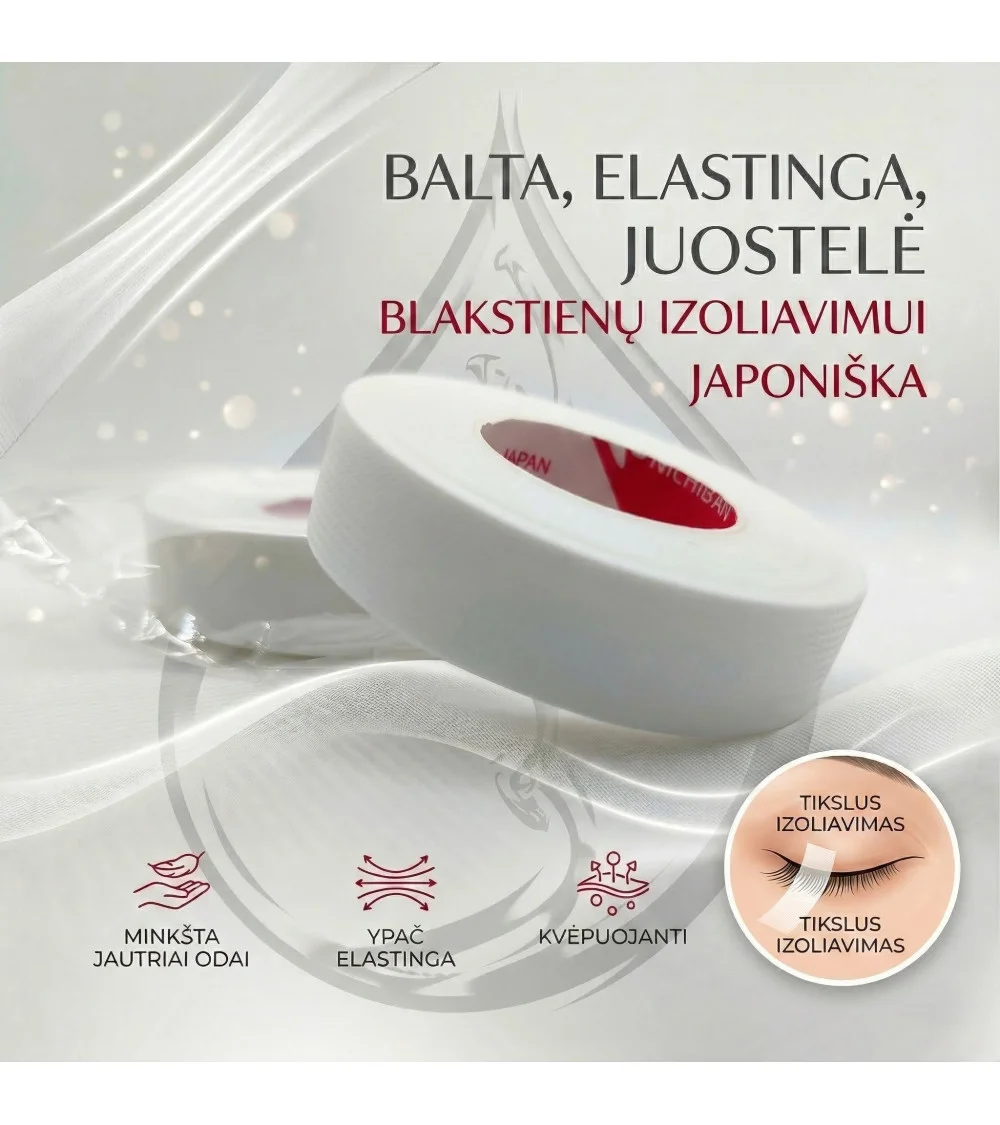 Japoniška juostelė, balta, elastinga