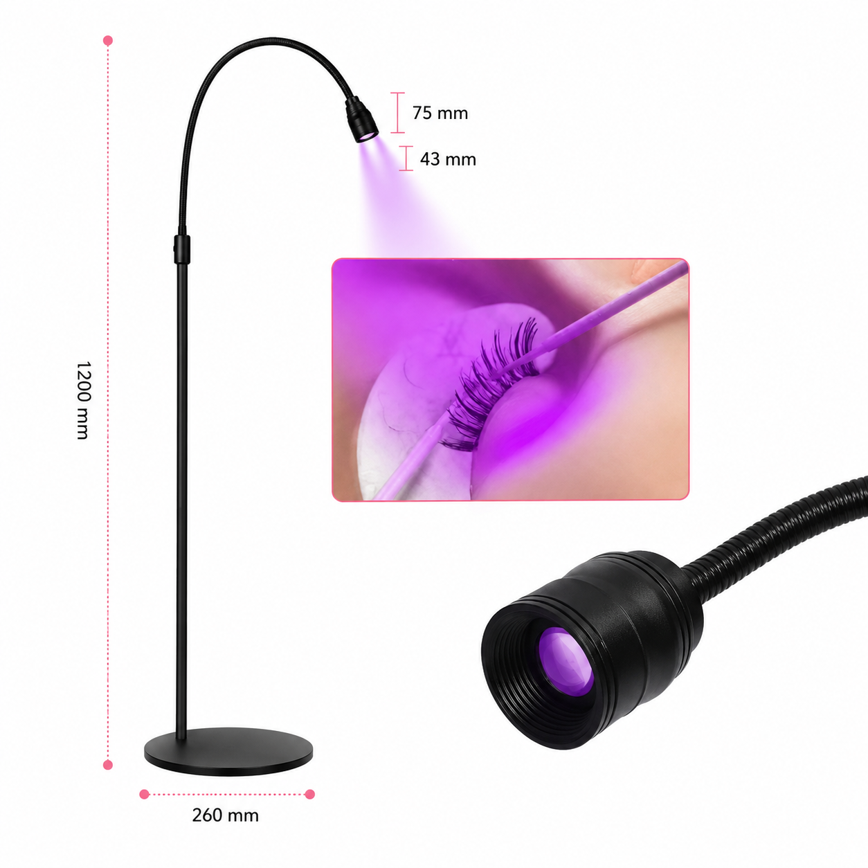 UV LED lempa blakstienų priauginimui 10W