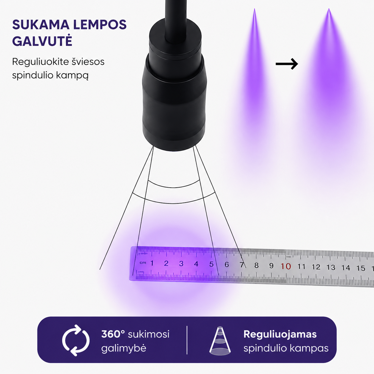 UV LED lempa blakstienų priauginimui 10W