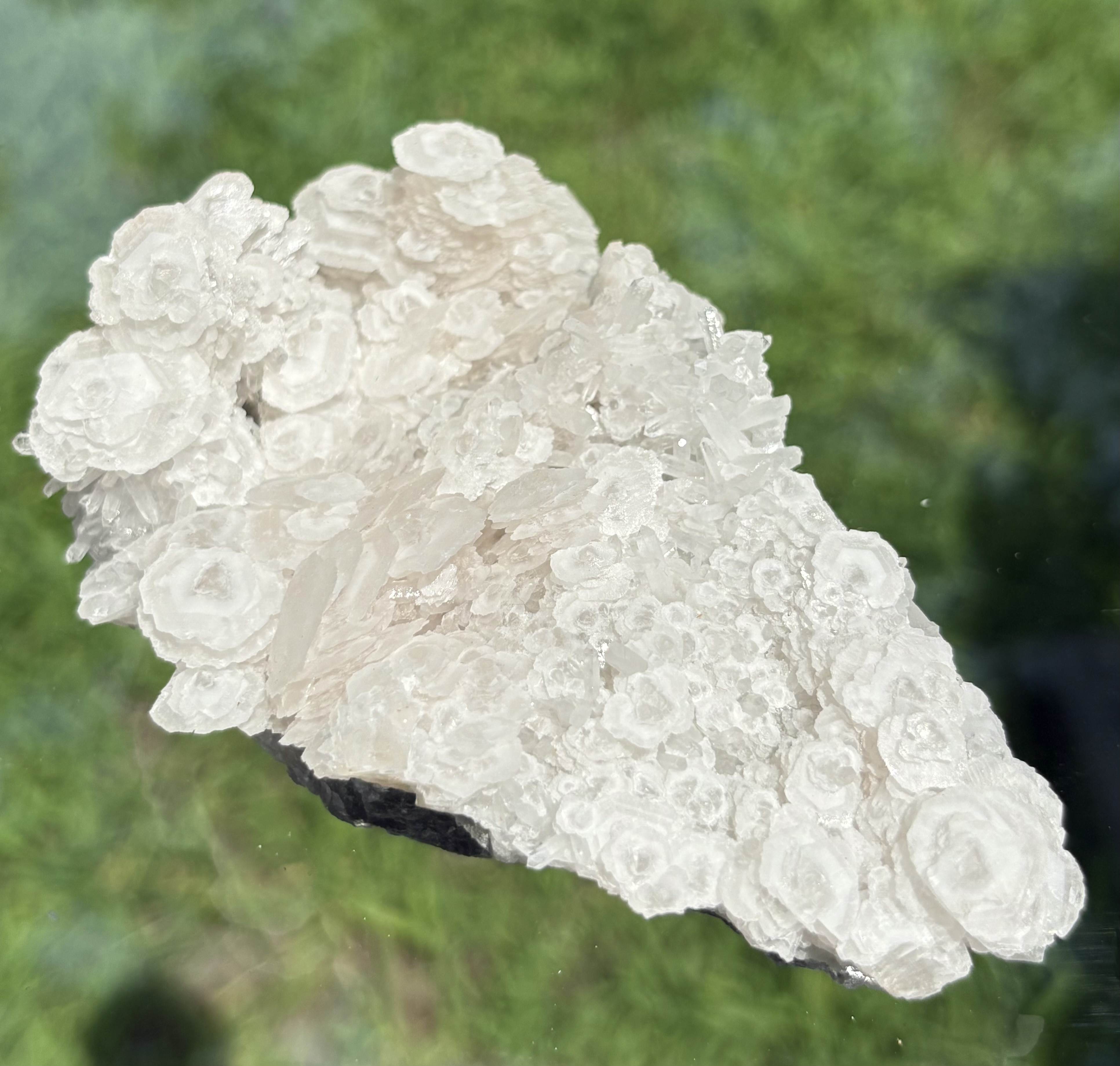 Phosphorescent Disk Calcite with Quartz