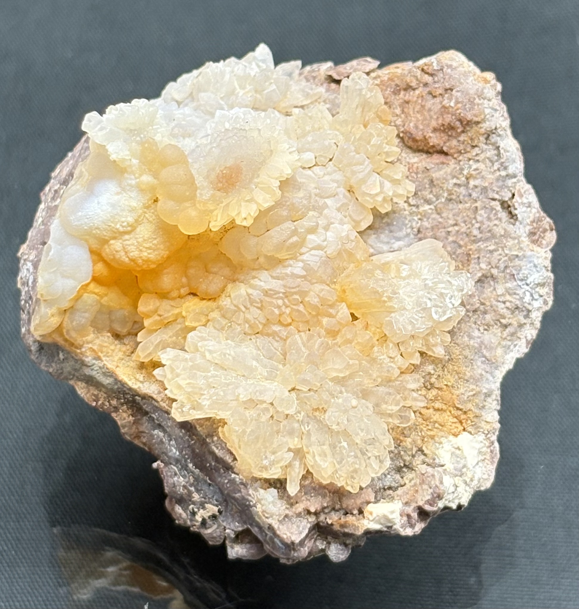 Peach Chalcedony Flowers on Matrix