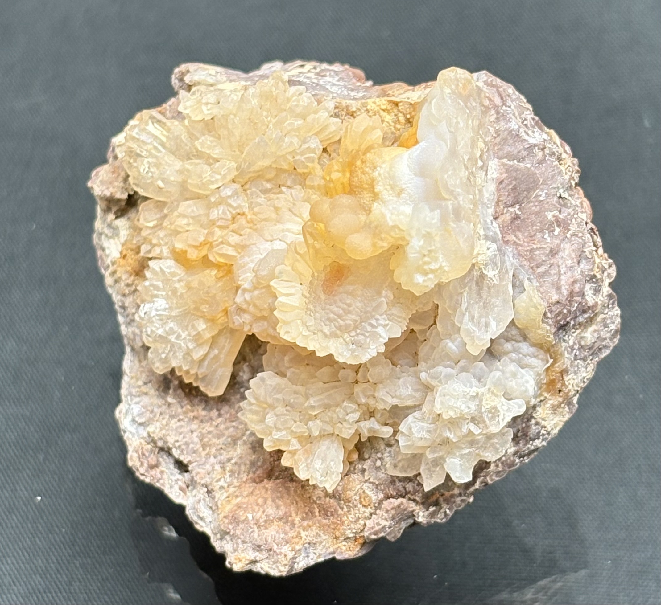 Peach Chalcedony Flowers on Matrix