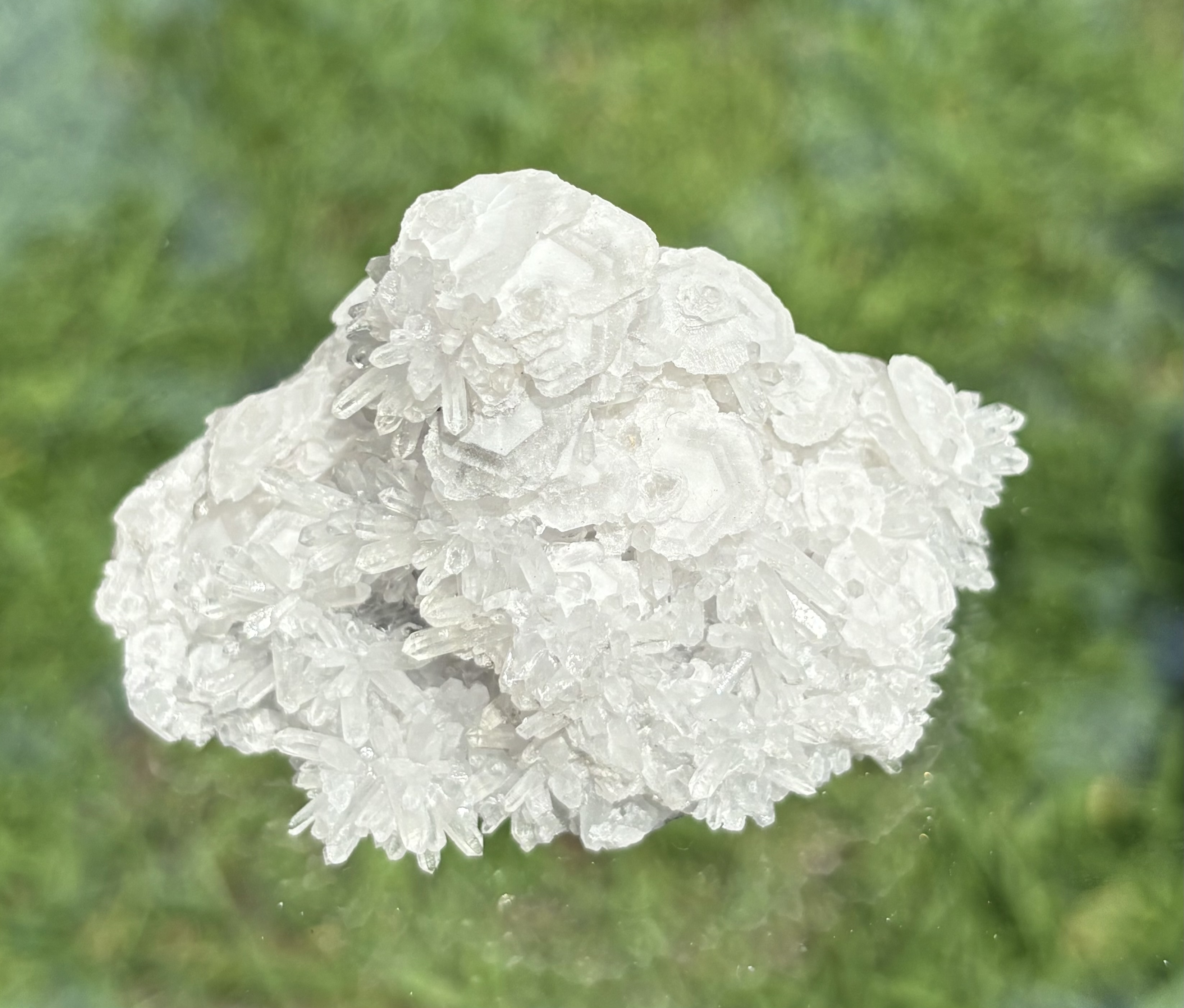 Phosphorescent Disk Calcite with Quartz