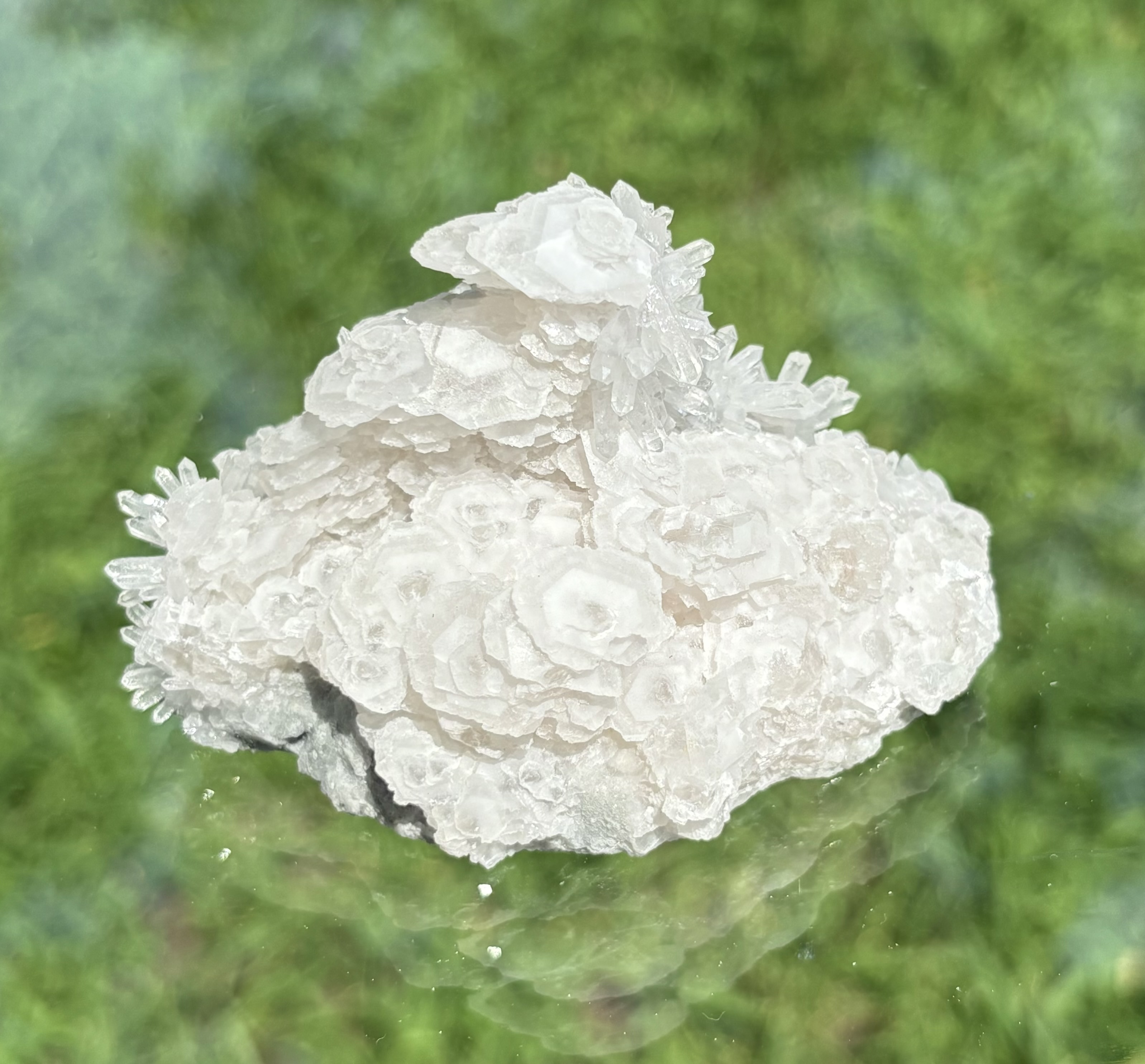 Phosphorescent Disk Calcite with Quartz