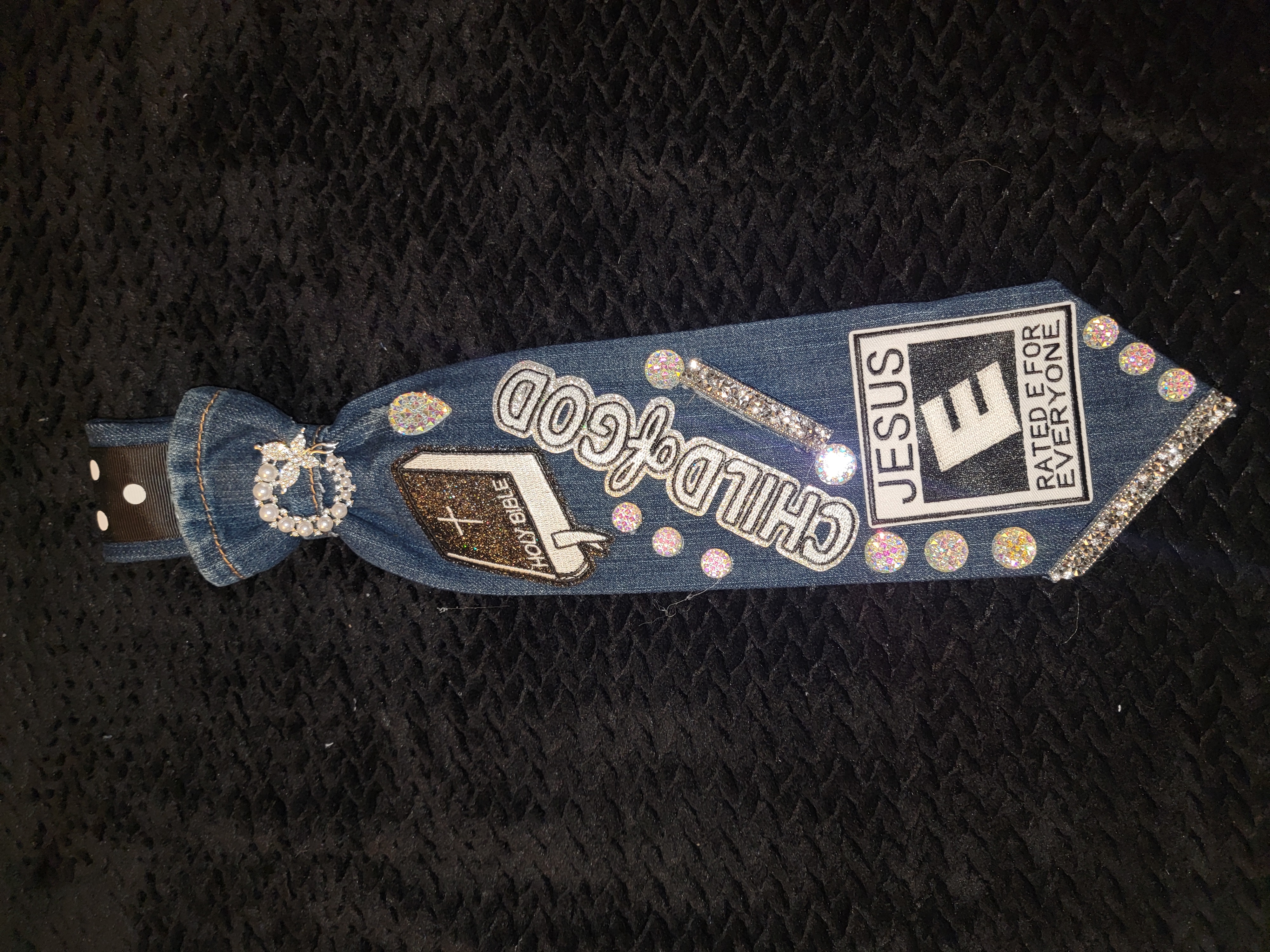 Black and white child of God tie 