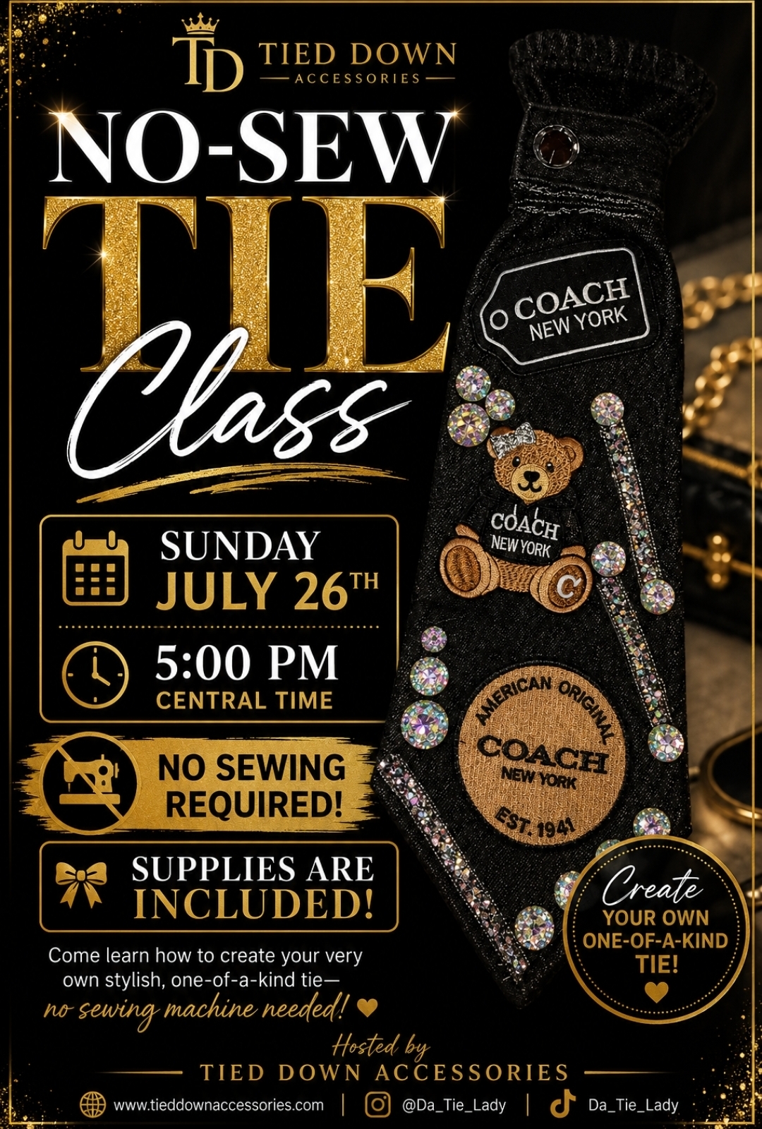 No Sew tie class 