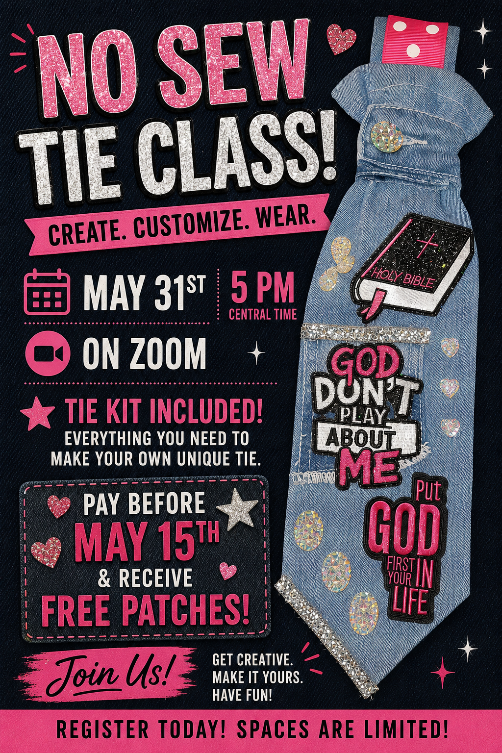 No sew tie class with tie kit