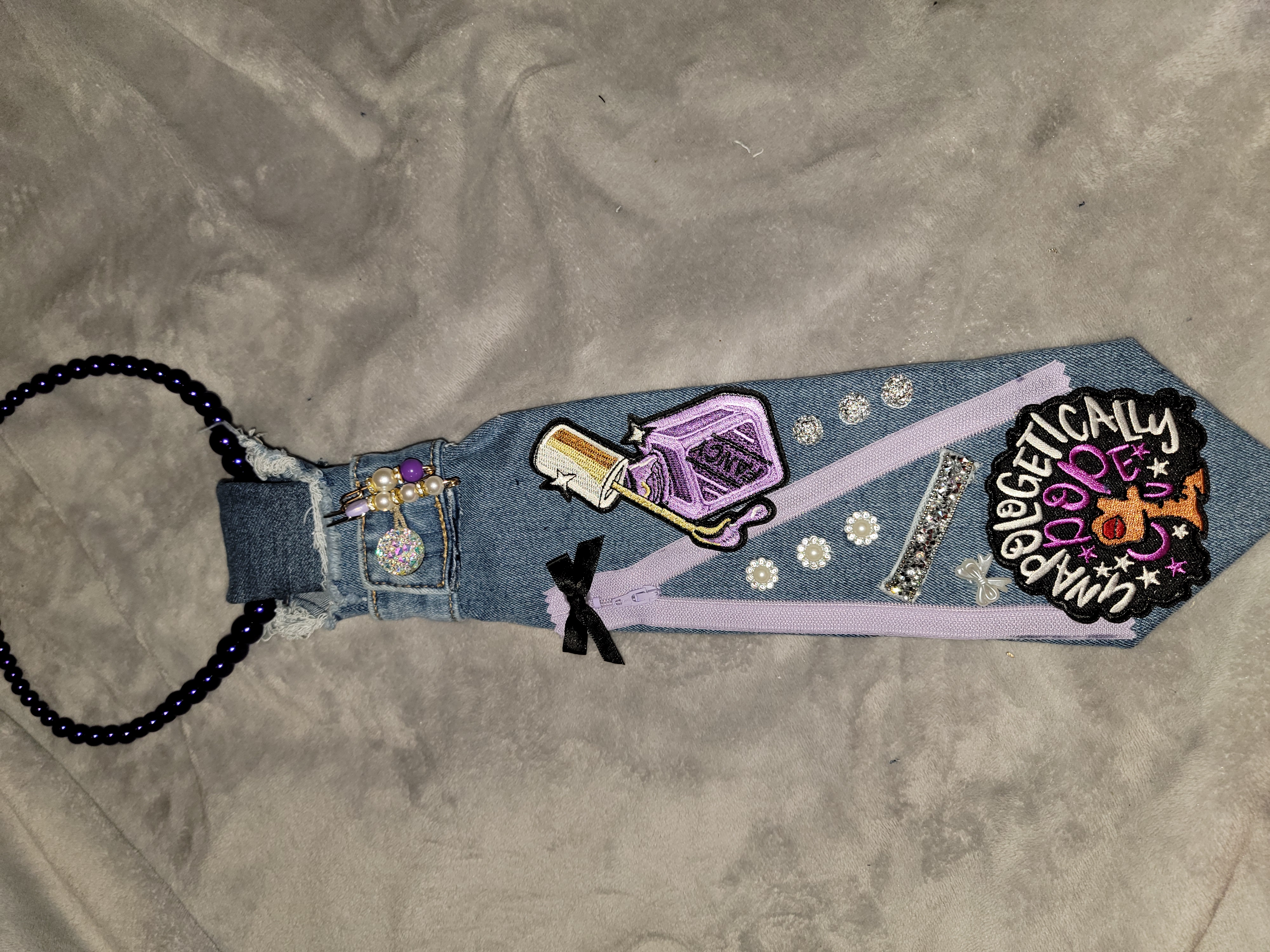 Purple zipper tie
