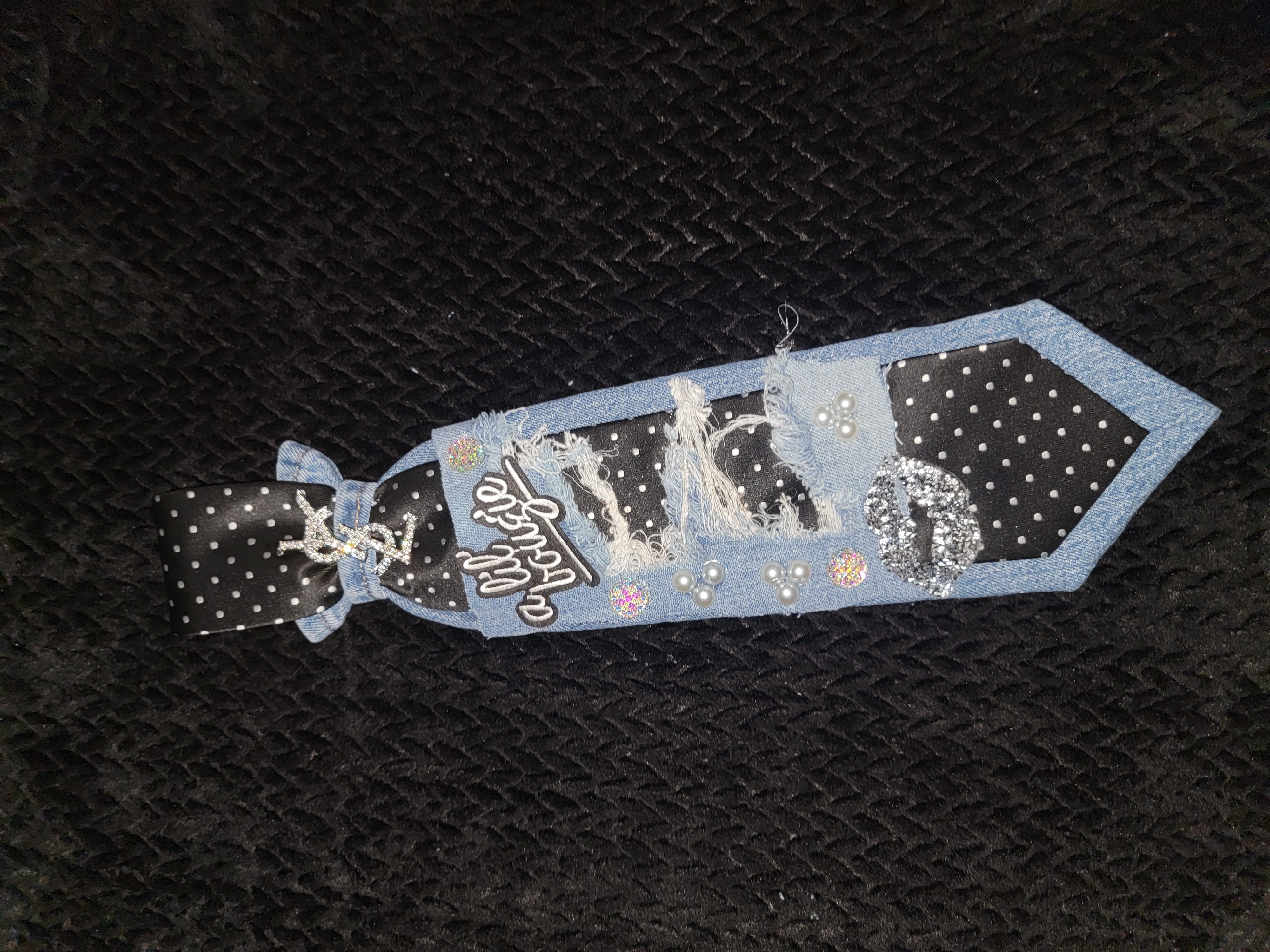 Black and white polka dot YSL