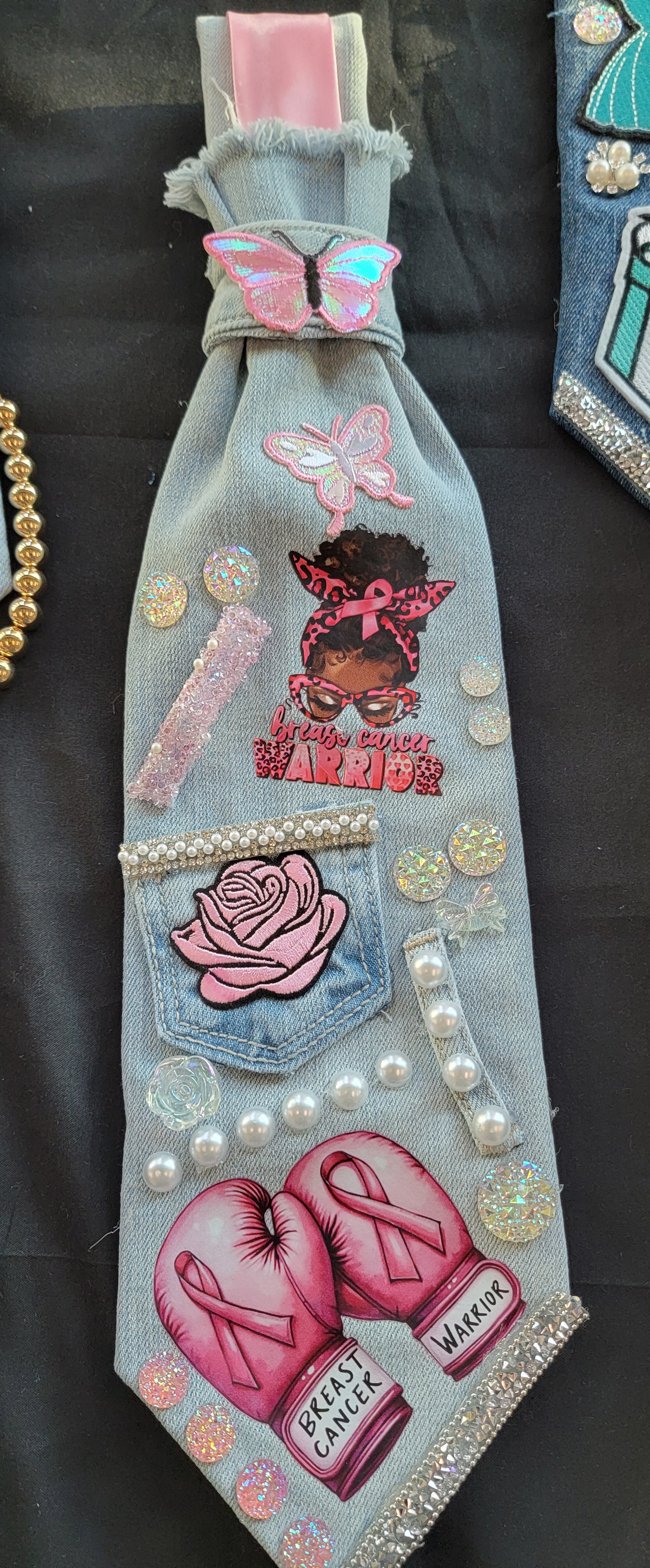 Breast Cancer tie (pink rose)