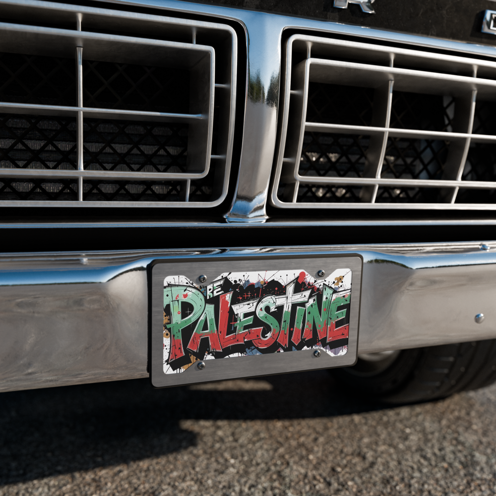 Free Palestine Graffiti License Plate