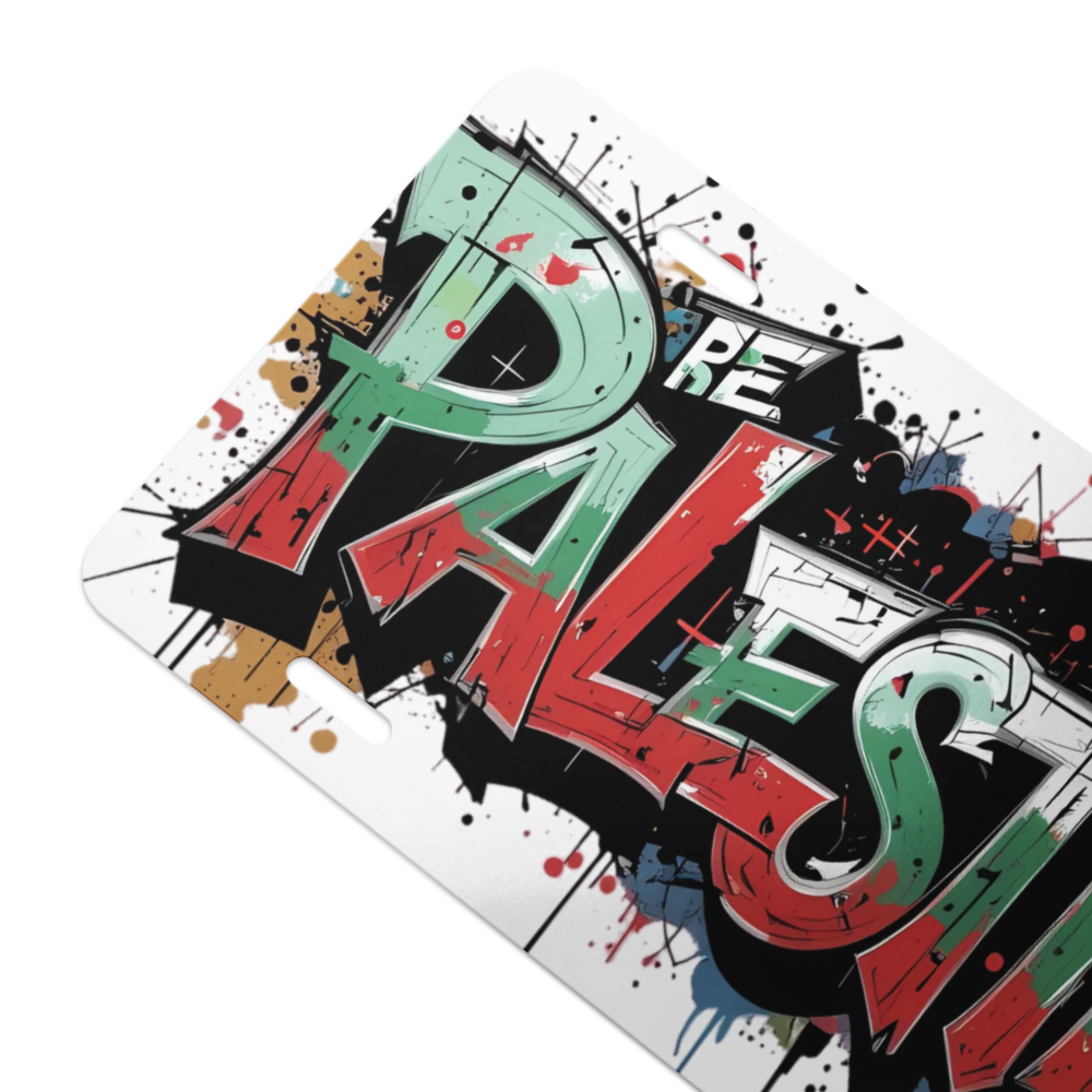 Free Palestine Graffiti License Plate