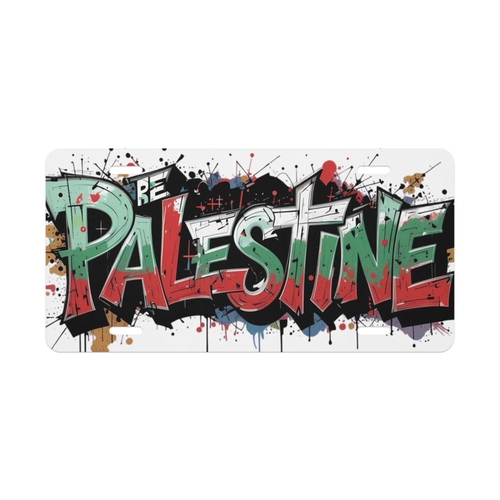 Free Palestine Graffiti License Plate